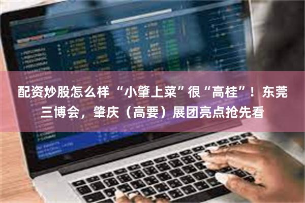 配资炒股怎么样 “小肇上菜”很“高桂”！东莞三博会，肇庆（高要）展团亮点抢先看