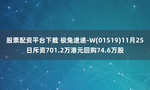 股票配资平台下载 极兔速递-W(01519)11月25日斥资701.2万港元回购74.6万股